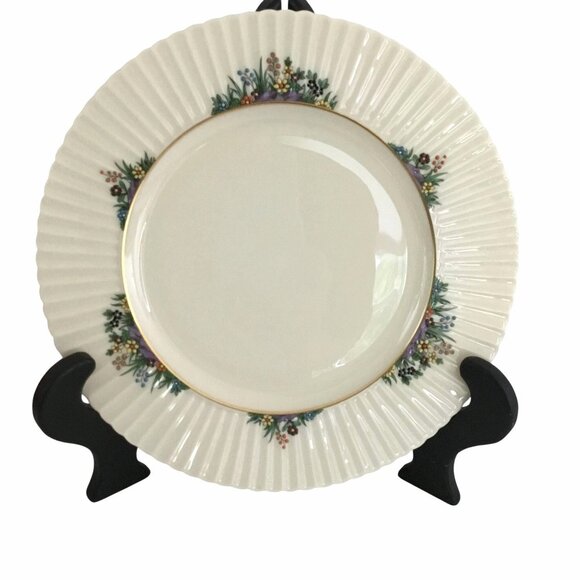 VTG Lenox 4 Rutledge P-303 Dinner Plate 10 7/8″ Raised Enamel Discontinued 24K - Picture 1 of 8